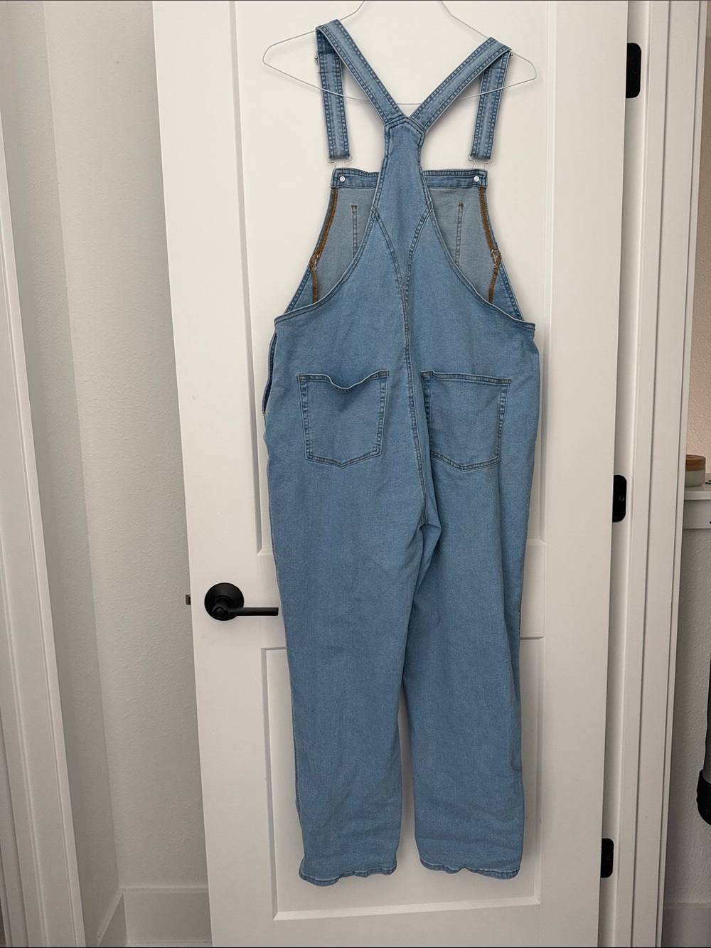 Classic Cotton Blend Light Blue Denim Overalls - Picture 6 of 8